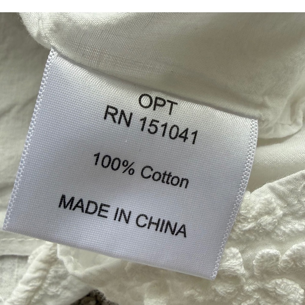 O.P.T Women's White Cotton Babydoll Milkmaid Eyelet Summer Dress Small Romantic - Picture 3 of 16